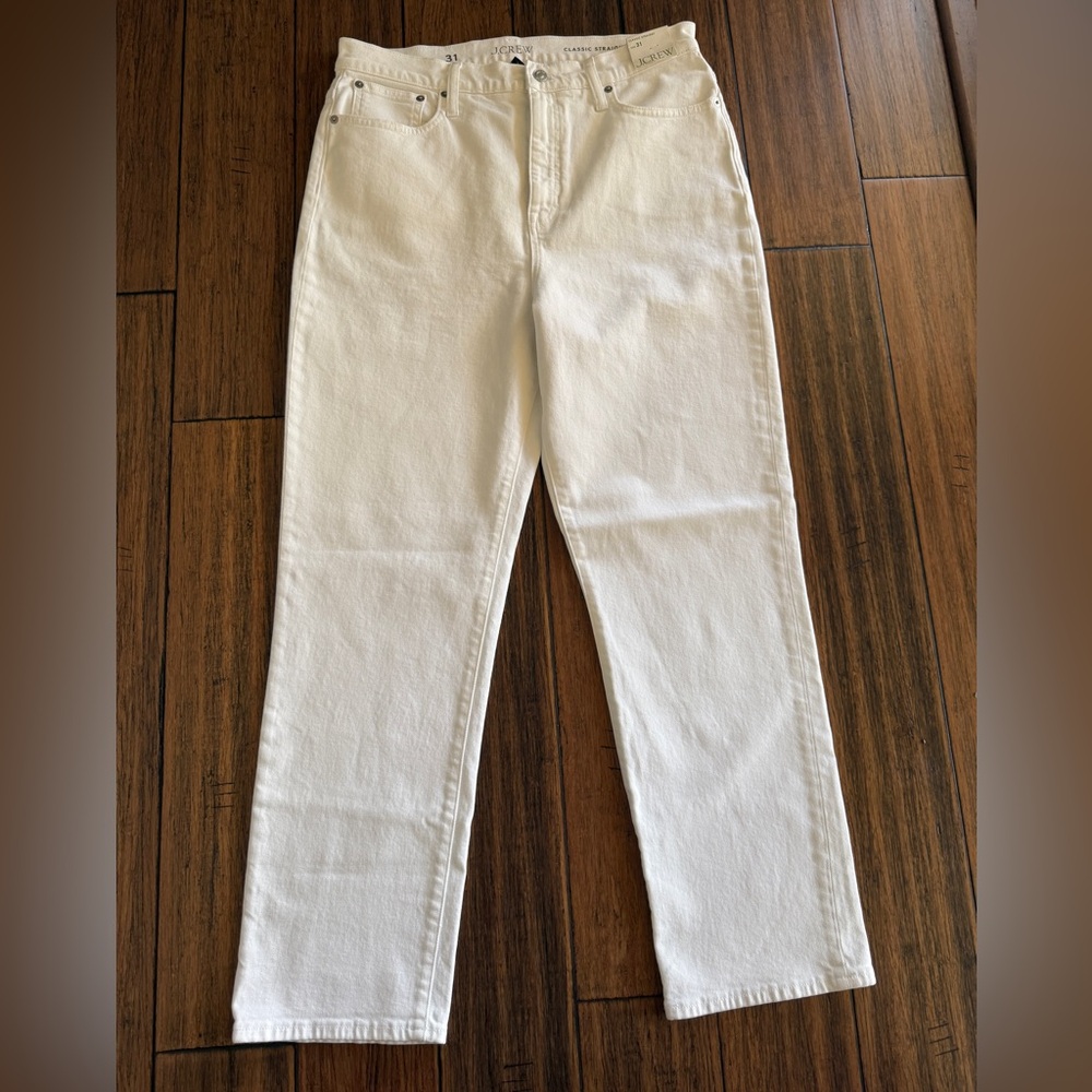 J.Crew Classic Straight White Jeans